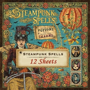12 Sheets Graphic 45 - Steampunk Spells 12x12 Paper Collection Set Halloween Mixed Media Scrapbook