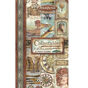 Sir Vagabond Aviator - Stamperia Collectables 6x12 Paper Pad 10 Double Sided Sheets Cardstock Scrapbook SBBV16