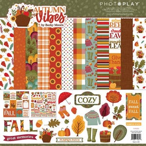 PhotoPlay Paper - Autumn Vibes - 12x12 Collection Pack Scrapbook Kit Papers + Stickers Fall