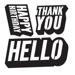 RETRO Sentiments Darice Craft Dies 3 pieces Die Cut Embossing Stencil Hello Thank You Happy Birthday 30032567 Planner Scrapbook