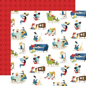 Carta Bella - Family Night 12x12 Collection Kit Scrapbook Papers + Stickers Family Game Retro Steven Duncan image 3