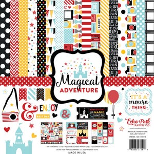 Echo Park MAGICAL ADVENTURE 12x12 Collection Kit Disney Theme Park Scrapbook Planner MA109016