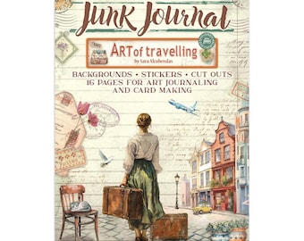 Stamperia - Art Of Travelling - Adesivi ritagliabili per lo sfondo del tuo Junk Journal, 16 pagine A4 SBJK18