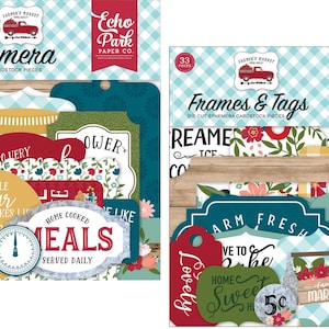Echo Park - Farmer's Market (2 packs) Ephemera Die Cuts + Frames & Tags 66 pieces Scrapbook Cards Mixed Media