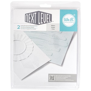 We R Memory Keepers RIBBON Next Level Embossing Folders (2) 6x6 Folders American Crafts