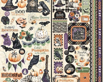 Grafica 45 - Auguri spettrali - Adesivi in cartoncino per campeggio e Halloween