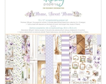 Home Sweet Home - 12x12 Paper Set - Mintay Papers - Scrapbook Papers + Bonus Elements Card Making