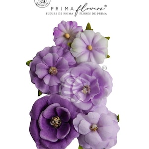 Prima Flowers - Aquarelle Dreams - Passion - 6pc Paper Floral Embellishment 659677