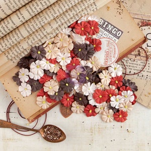 Prima Flowers - Vintage Emporium Intermezzo - 120 pieces Floral Embellishment Scrapbook Journal Mixed Media 586577