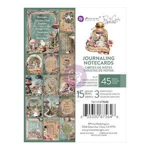 Prima Marketing-Return to Wonderland 3 x 4 journaling notitiekaarten 45 vellen Alice The 3 Girls Tale mixed media dagboek planner tags album