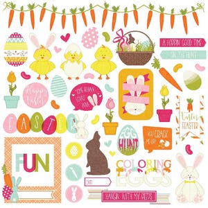 Hoppy Easter 12x12 Element Sticker Sheet - PhotoPlay Paper Scrapbook Journal