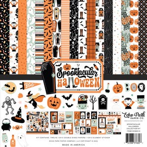 Echo Park - Spooktacular Halloween 12x12 Collection Kit Scrapbook Papers + Stickers