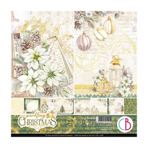 Ciao Bella - Sparkling Christmas - 8x8 Paper Pad 12 Double Sided Sheets Cardstock Scrapbook Mixed Media
