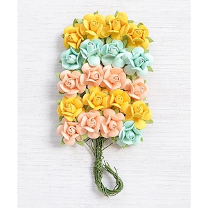 Catalina Bouquet Handmade Flowers - Pastel 20pc - Little Birdie Paper Flowers  #CR79236