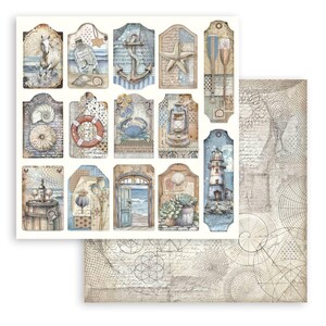 Stamperia - Silent Sea - 8x8 Pappersblock 10 Dubbelsidiga Ark Kartong Scrapbook Blandteknik SBBS125 bild 9