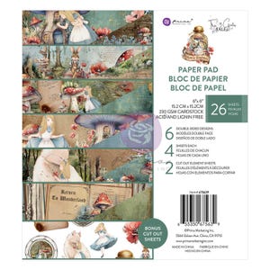 Prima - Return To Wonderland 6x6 Paper Pad 26 sheets Alice Mixed Media The 3 Girls Tale