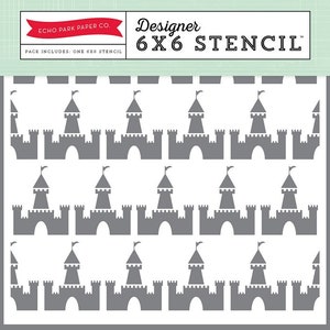 Echo Park - Castle - Designer 6x6 Stencil Template Mixed Media Home Royal Princess Disney