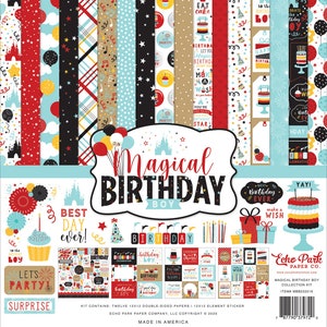 Echo Park - Magical Birthday BOY - 12x12 Collection Kit Party Family Scrapbook Planner Photo Collage Tags