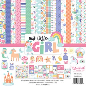 Echo Park - My Little Girl 12x12 Collection Kit Baby Princess Scrapbook Papers + Stickers