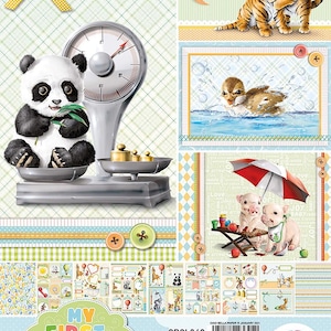 Ciao Bella - My First Year - A4 Creative Pad 9 Double Sided Sheets Cardstock Scrapbook Mixed Media Baby Nursery