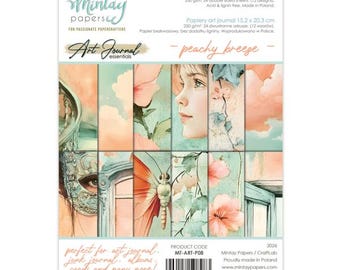 Mintay - Peachy Breeze - 6x8 Art Journal Essentials Paper Pad 24 Sheets Junk Journal Scrapbook Cards