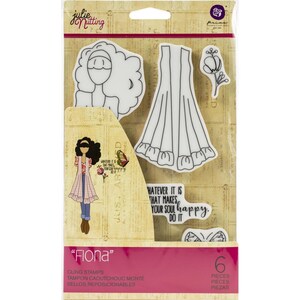 Julie Nutting Doll Stamps "Fiona" Cling Rubber 6 pieces MIXED MEDIA Planner Card Tags Prima Marketing 913038