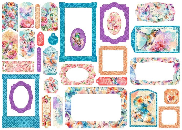 おすそ分けファイル♡ Graphic45・Flight OF FANCY♡ A5 グラフィック45 - Flight Of Fancy - 30ピース チップボードタグ