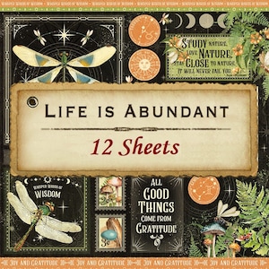 12 Sheets Graphic 45 - Life Is Abundant - 12x12 Paper Collection Set Calendar Journal Mixed Media Scrapbook