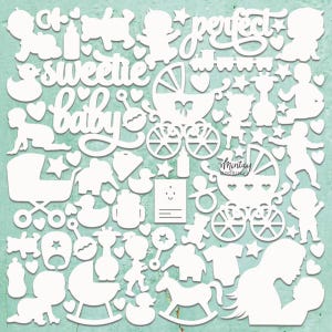 Mintay Chippies - Sweet Baby - Adorno de lámina de cartón de 12 x 12 CHIP2-D75