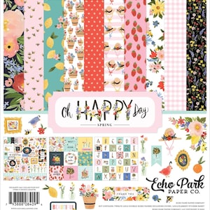 Echo Park - Oh Happy Day Spring 12x12 Collection Kit Scrapbook Flowers CBOHD112016TM