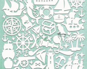 Mintay Chippies - Pirate Bay - 12x12 Chipboard Sheet Embellishment CHIP2-D79