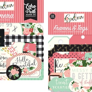 Echo Park - Salon (2 packs) Ephemera Die Cuts + Frames & Tags 66 pieces Scrapbook Cards Mixed Media