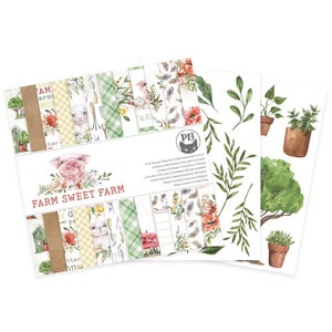 P13 - Farm Sweet Fam - 6x6 Paper Pad Scrapbook Farmhouse Baby Journal 24 sheets + Bonus Cutouts