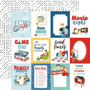 Carta Bella - Family Night 12x12 Collection Kit Scrapbook Papers + Stickers Family Game Retro Steven Duncan image 5