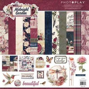 PhotoPlay Paper - Midnight Garden - 12x12 Collection Pack Scrapbook Kit Papers + Stickers