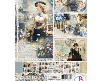 Ciao Bella - Eastern Journey - A4 Creative Pad 9/pkg Travel Ephemera Cards Tags Labels CBCL096
