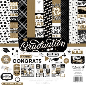 Echo Park - Graduation - 12x12 Collection Kit Scrapbook Papers + Stickers School College