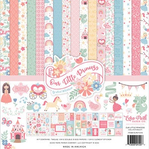 Echo Park - Unsere kleine Prinzessin - 12x12 Sammlung Kit Scrapbook Papiere + Stockers Girl Pink Planner Fotocollage Tags