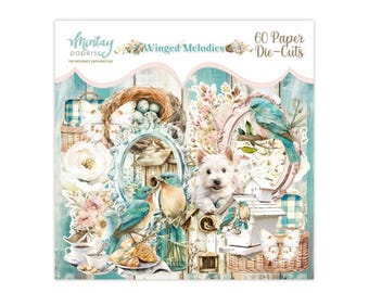 Winged Melodies Paper Die cuts - Mintay Papers - 60 pieces Ephemera Scrapbook Card Making Planner journal