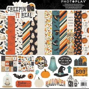 PhotoPlay Paper - Creepin' It Real - 12x12 Collection Pack Halloween Scrapbook Kit Papers + Stickers