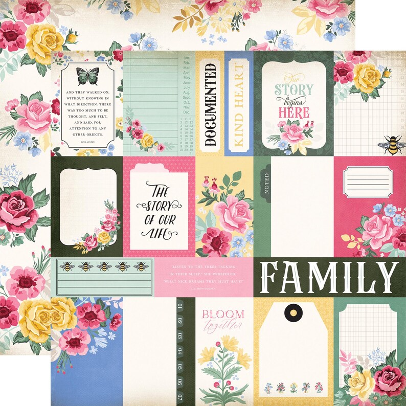 Carta Bella - Bloom 12x12 Collection Kit Spring Flowers Garden Scrapbook Papers + Stickers image 5