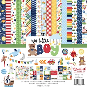 Echo Park - My Little Boy - 12x12 Collection Kit Son Scrapbook Papers + Stickers