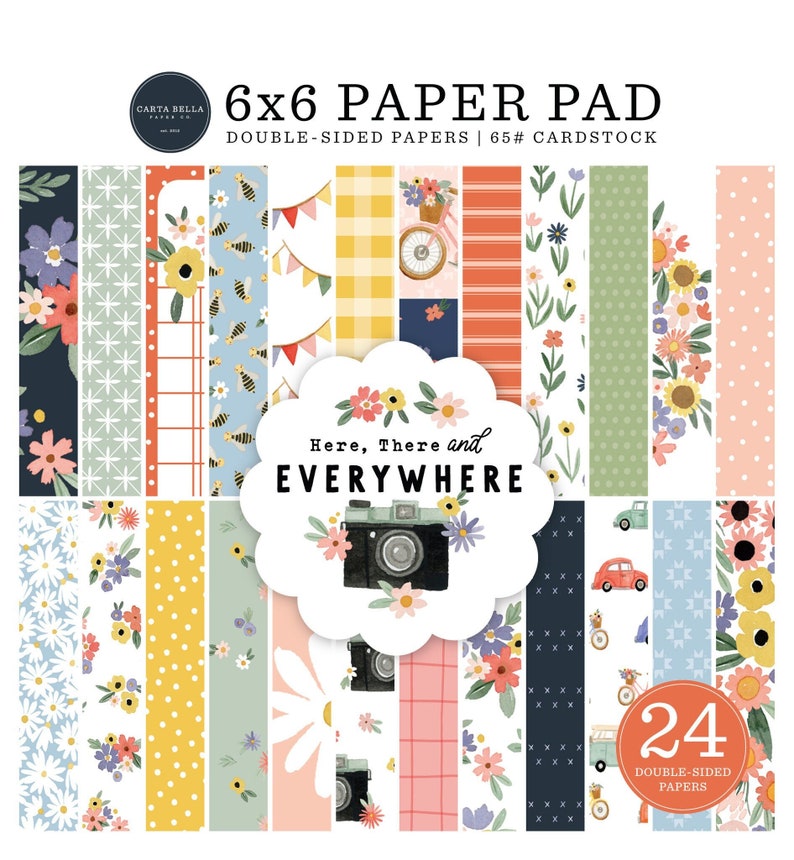 Carta Bella - Here There and Everywhere 6x6 Paper Pad 24 Double-sided Sheets image 1