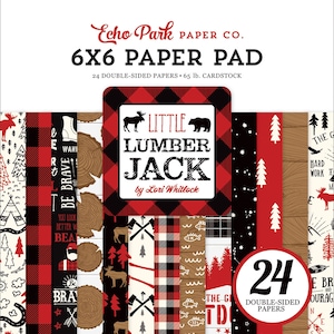 Echo Park - Little Lumberjack 6x6 Paper Pad 24 Sheets Double Sided Lori Whitlock Christmas Winter Cabin