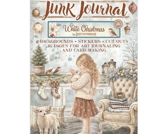 Stamperia - Natale Bianco - Adesivi ritagliabili per sfondo di album di ritagli per junk journal, 16 pagine A4 SBJK28