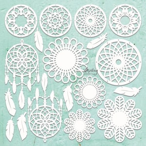 Mintay Chippies - Boho Set - 12x12 Chipboard Sheet Embellishment CHIP2-D44