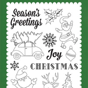 Carta Bella - Christmas Time - 4x6 Clear Designer Stamps "A Very Merry Christmas Collection" Santa 13 pc