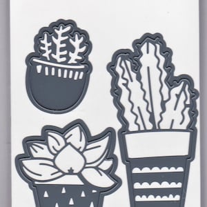 Cactus Pots Darice Craft Dies 3 pieces Die Cut Embossing Stencil Succulent Plant 30023089 Scrapbook Planner
