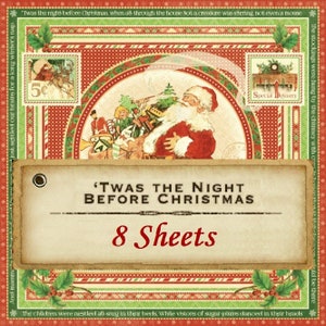 8 Sheets Graphic 45 - Twas The Night Before Christmas - 12x12 Paper Collection 8 Designs Santa Mixed Media Scrapbook