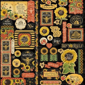 Graphic 45 - Let It Bee - Keepsake Edition Stickers Set 67 pieces Scrapbook Garden Flower Tags Planner
